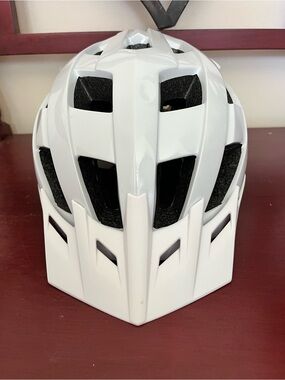 White & Lime Green Multi-Vent Bike Helmet - Unbranded
